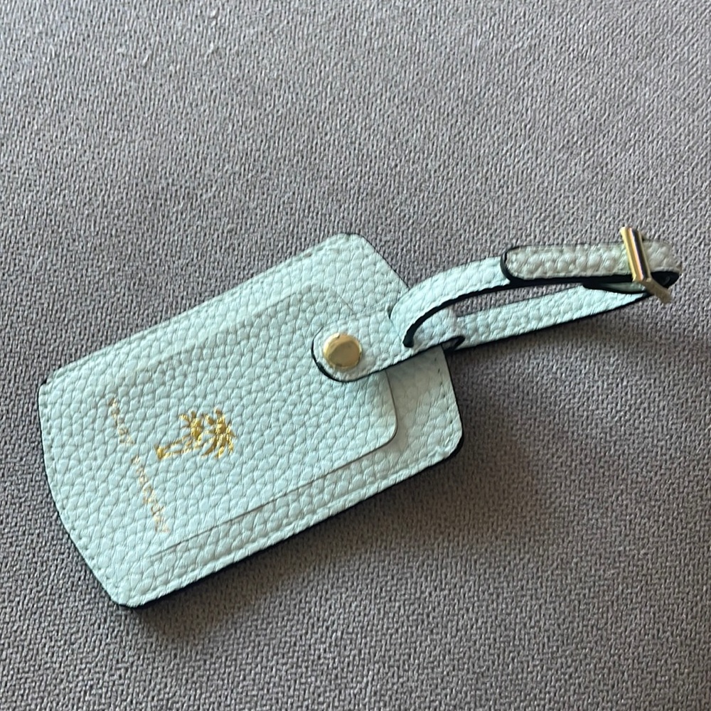 a new day “Vacay Everyday” Palm Tree Luggage Tag (Mint / Gold)